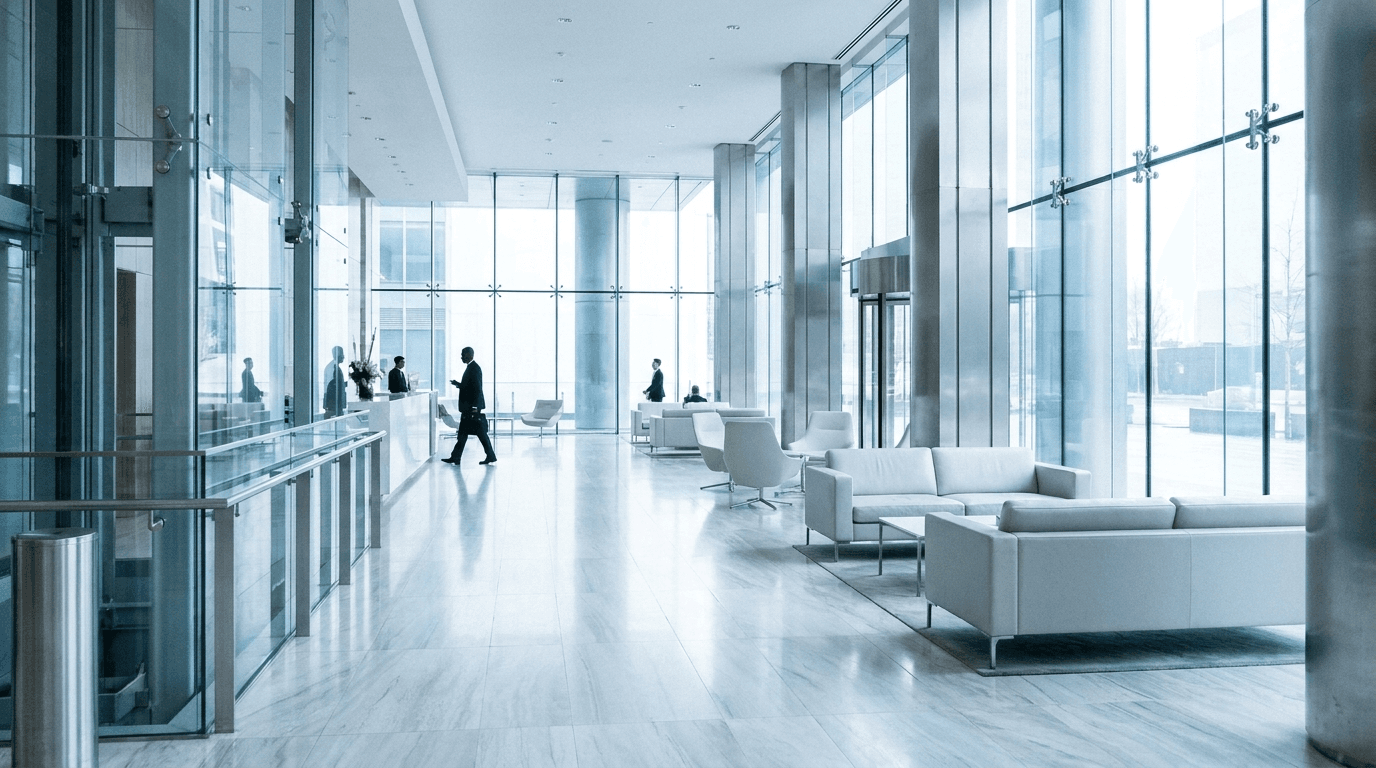 Modern hotel lobby interior
